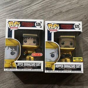 Funko Pop! Joyce and Hopper (Biohazard Suit) Figures